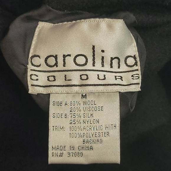Carolina Colours Vintage Wool Blend Silk Lined Faux Fur Accented Coat, EUC, sz M - Picture 7 of 9